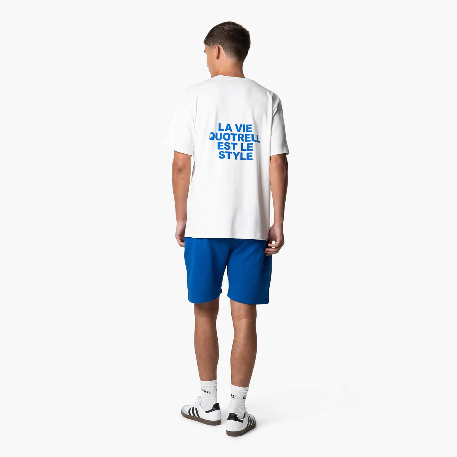LA VIE T-SHIRT | WHITE/COBALT