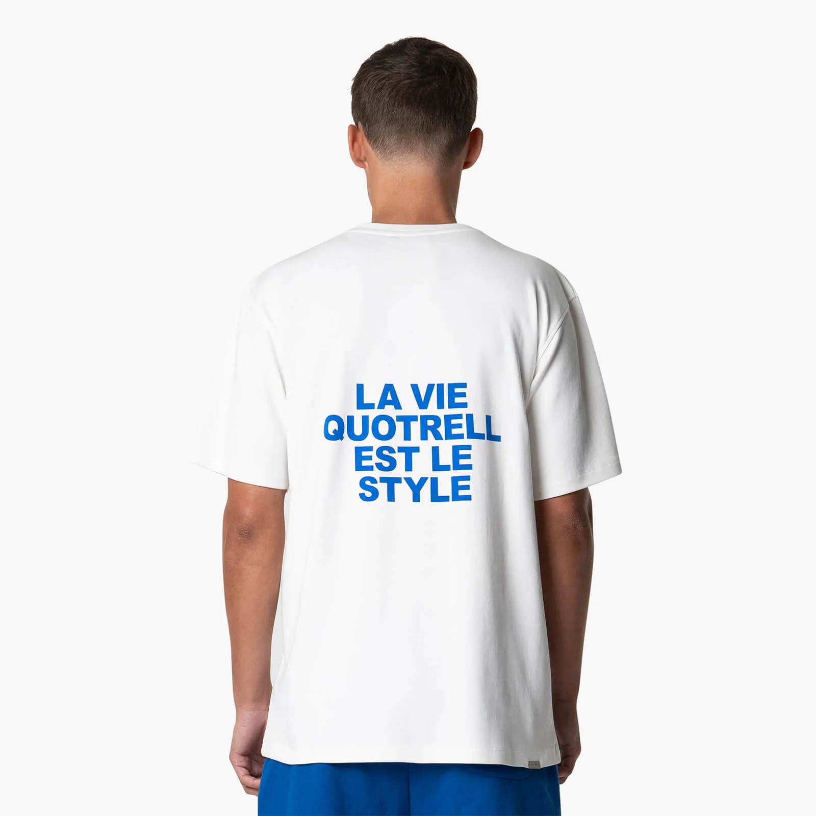 LA VIE T-SHIRT | WHITE/COBALT