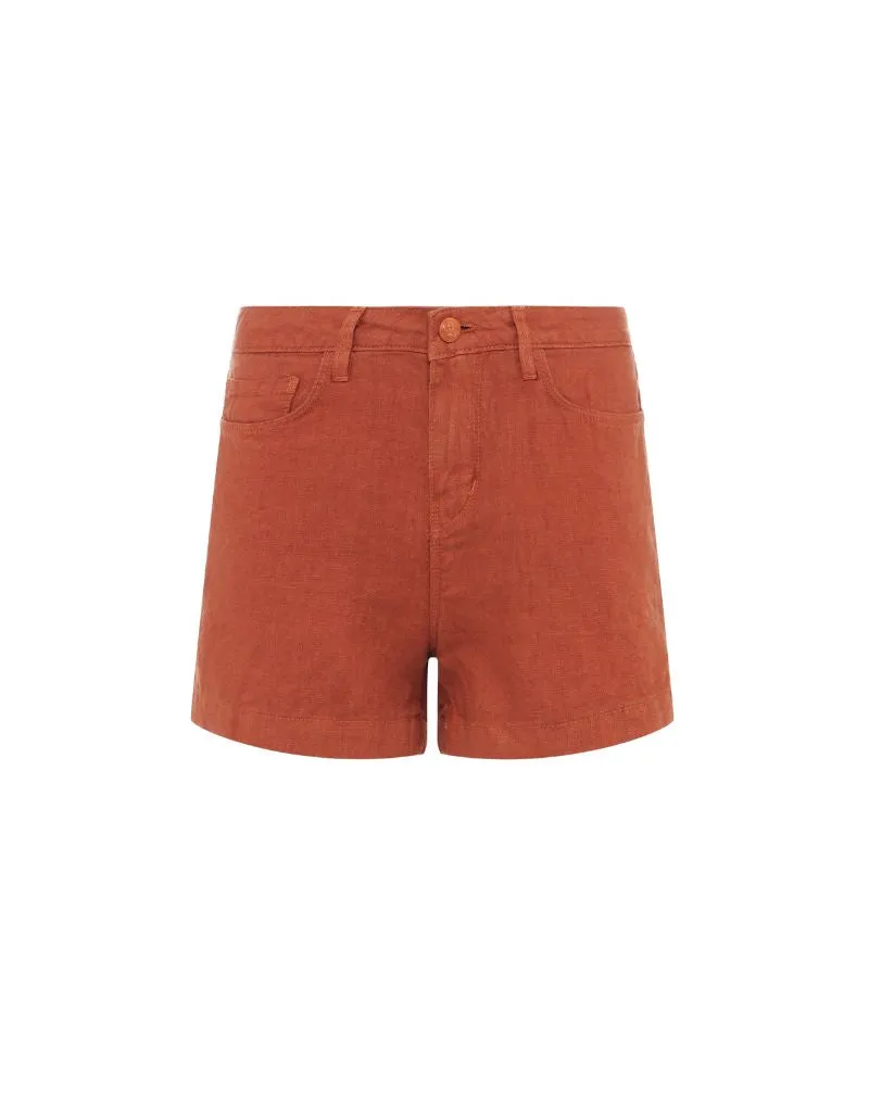 L'agence Gina High Rise Shorts in Sienna