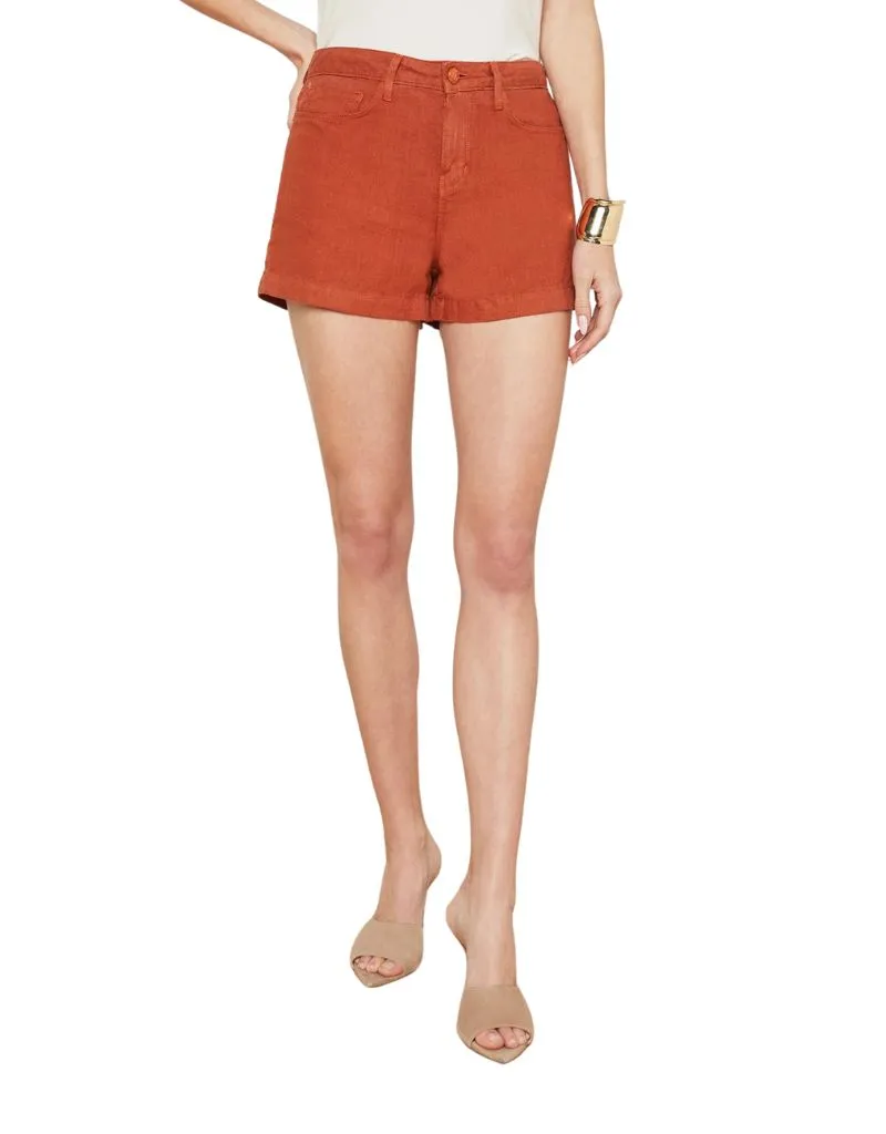 L'agence Gina High Rise Shorts in Sienna