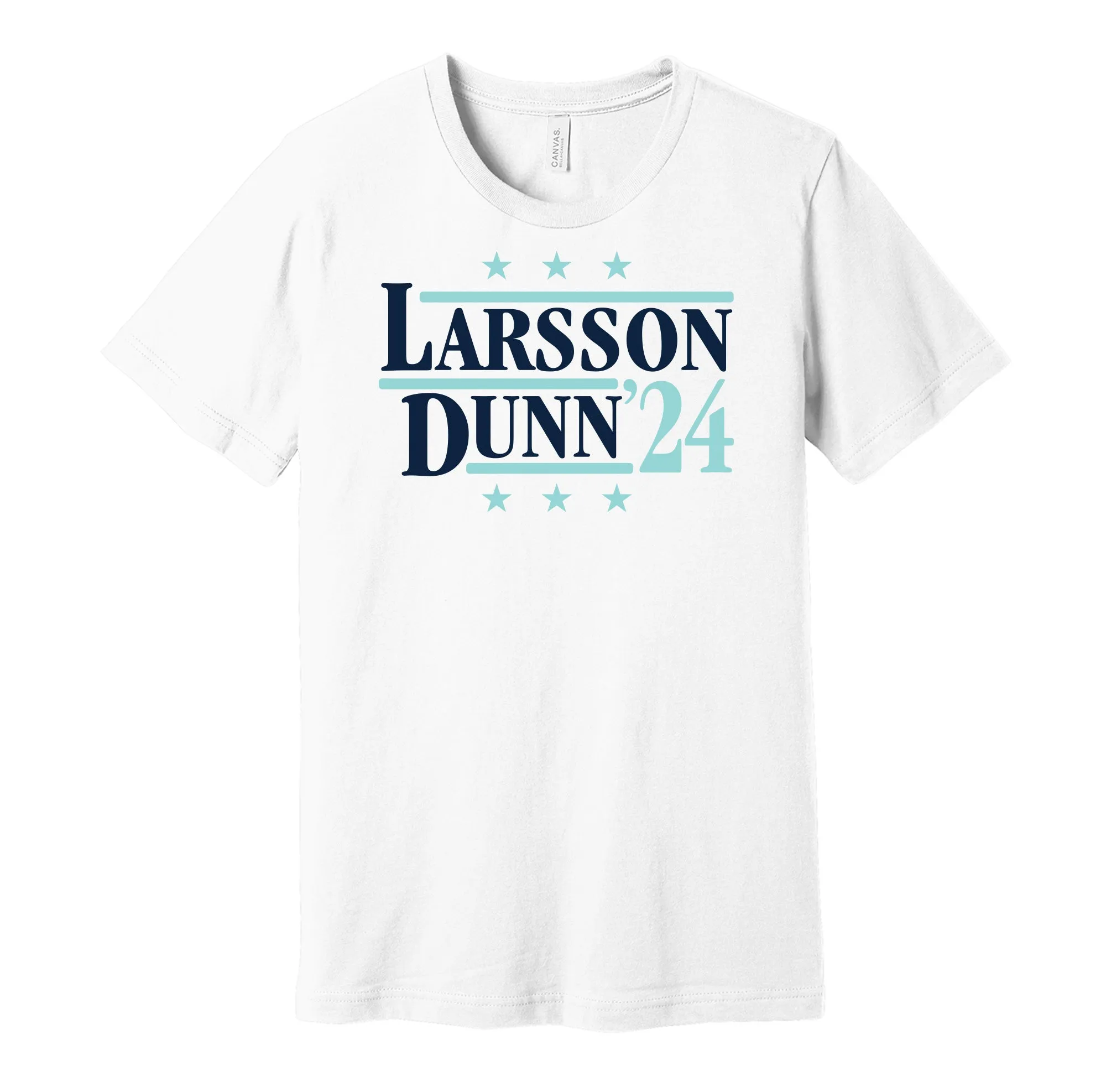 Larrson & Dunn '24 - Seattle Hockey Political Campaign Parody T-Shirt - Hyper Than Hype Shirts
