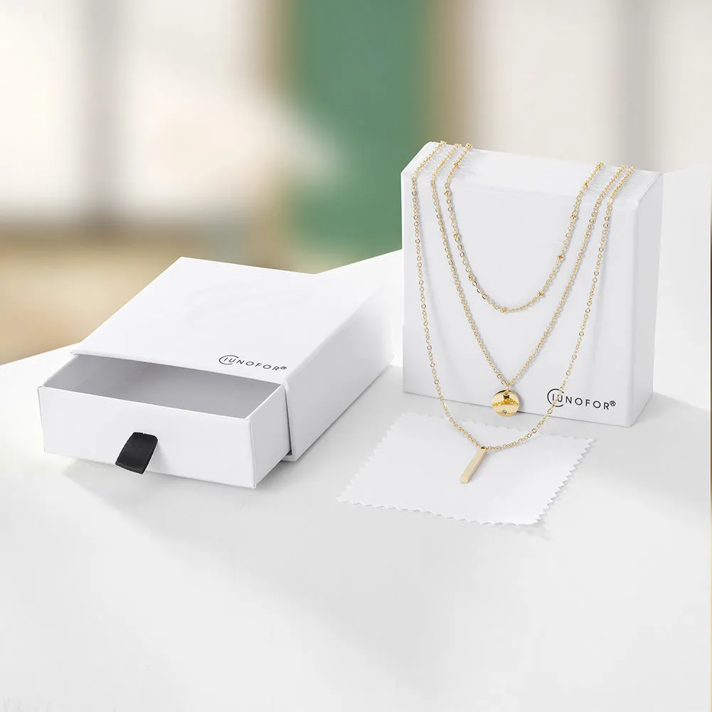 Layered Geometric Necklace - NSSN308STGC