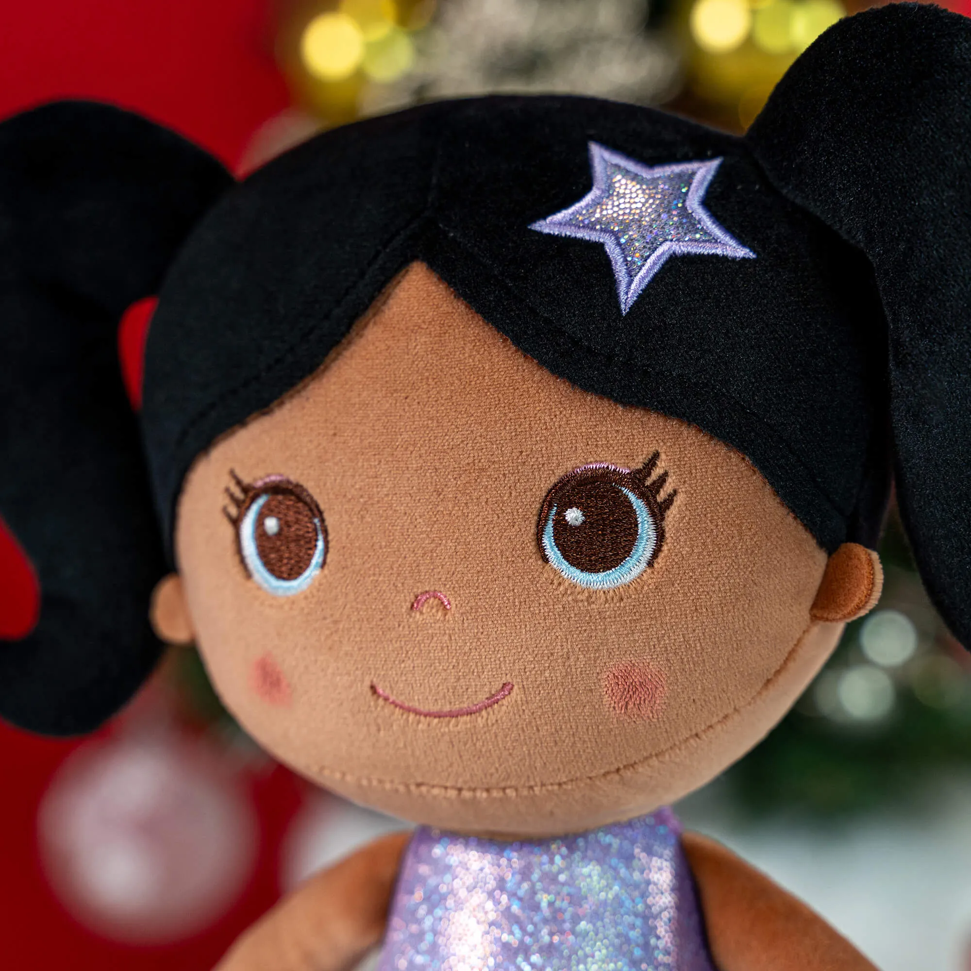 Lazadagifts 12-inch Personalized Fashion Girls Stars Glitter Girls Tanned Purple