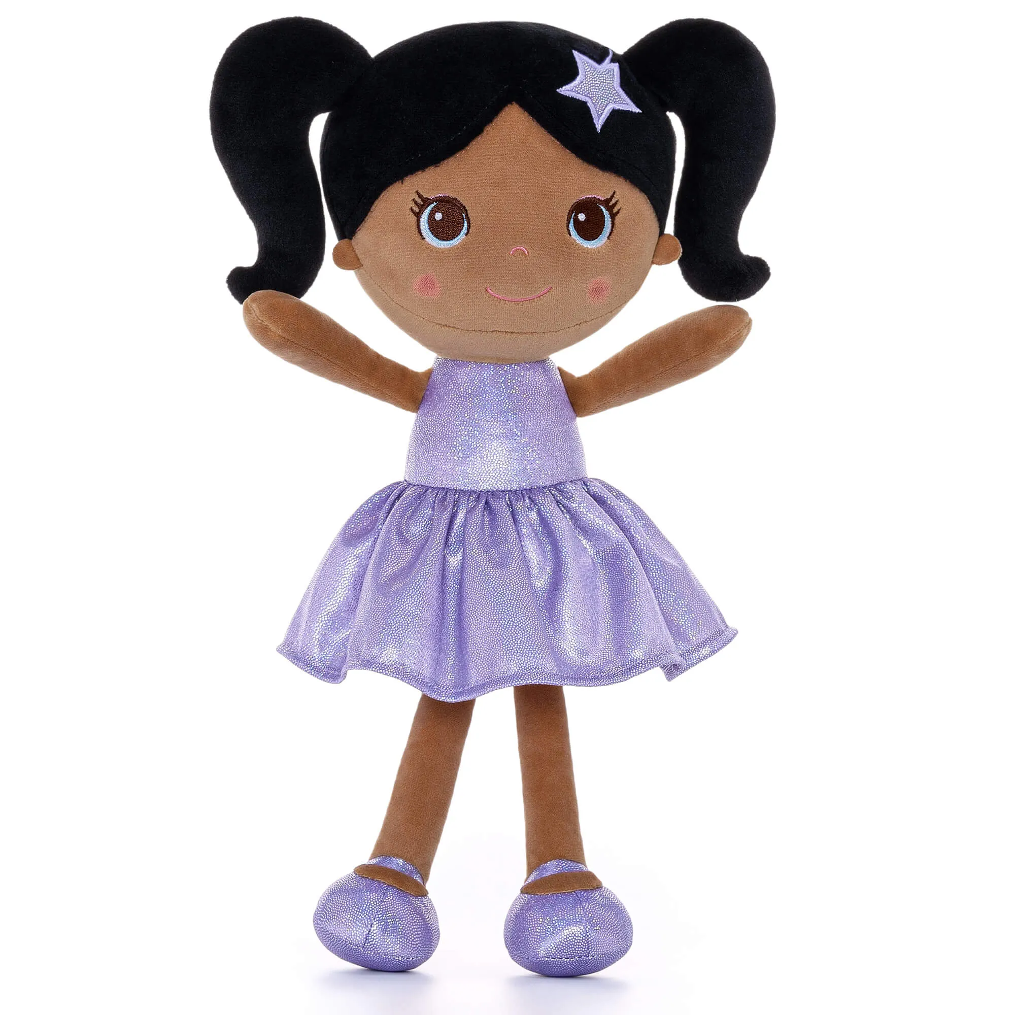 Lazadagifts 12-inch Personalized Fashion Girls Stars Glitter Girls Tanned Purple