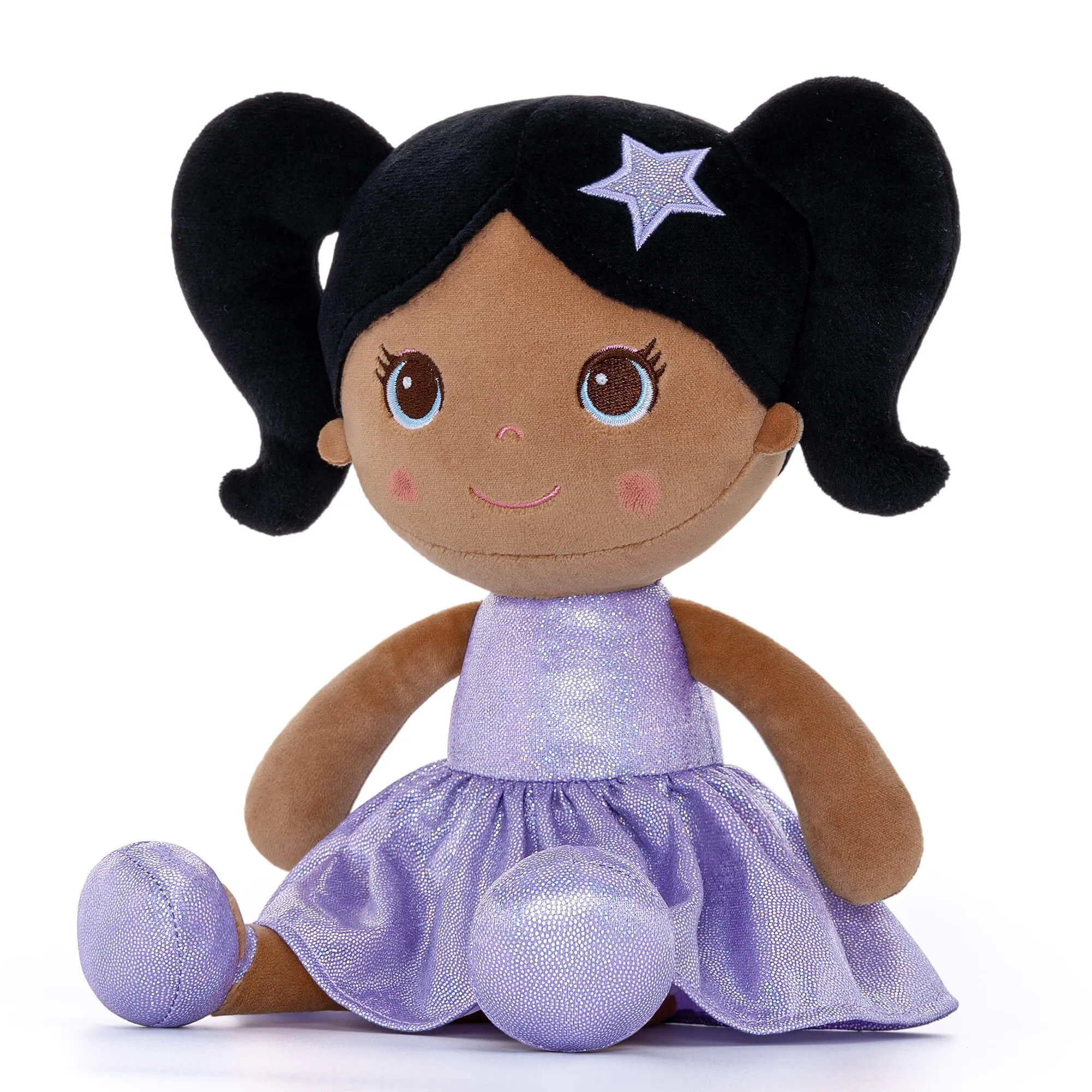 Lazadagifts 12-inch Personalized Fashion Girls Stars Glitter Girls Tanned Purple