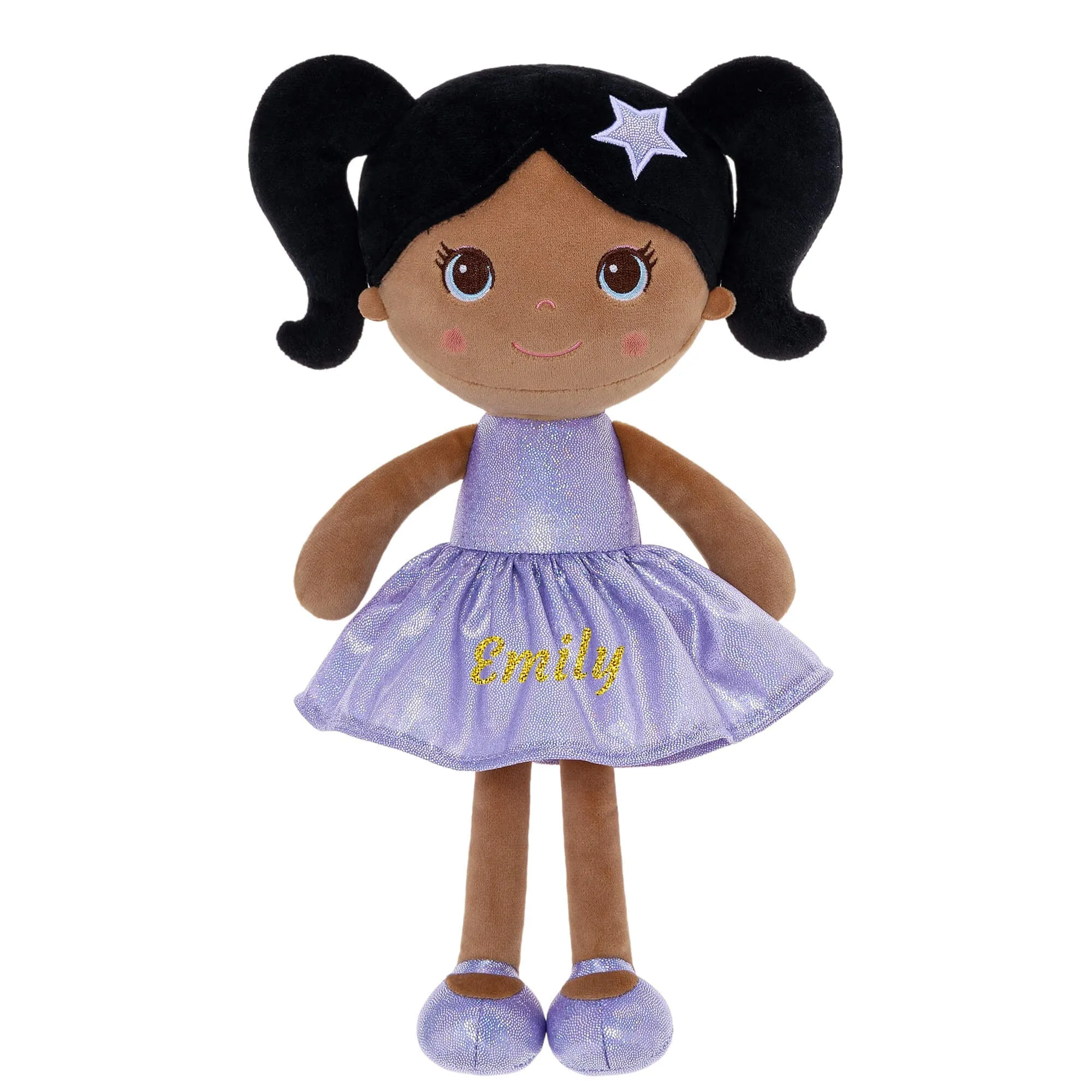 Lazadagifts 12-inch Personalized Fashion Girls Stars Glitter Girls Tanned Purple