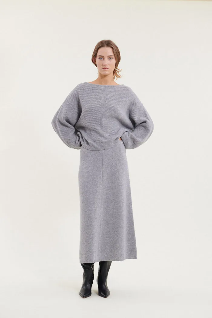 Lise Scoop Neck - Light Grey Mel.