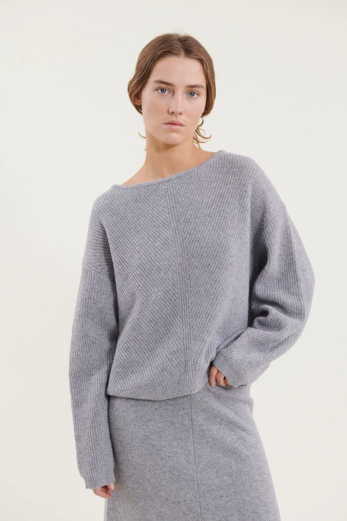 Lise Scoop Neck - Light Grey Mel.