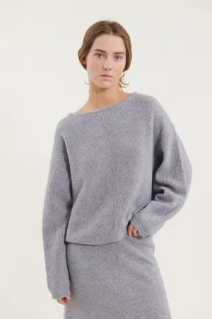 Lise Scoop Neck - Light Grey Mel.