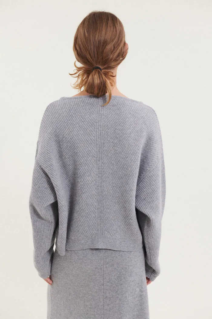 Lise Scoop Neck - Light Grey Mel.