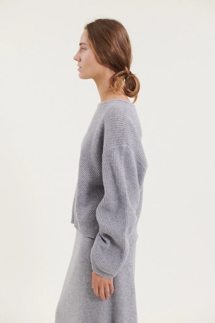 Lise Scoop Neck - Light Grey Mel.