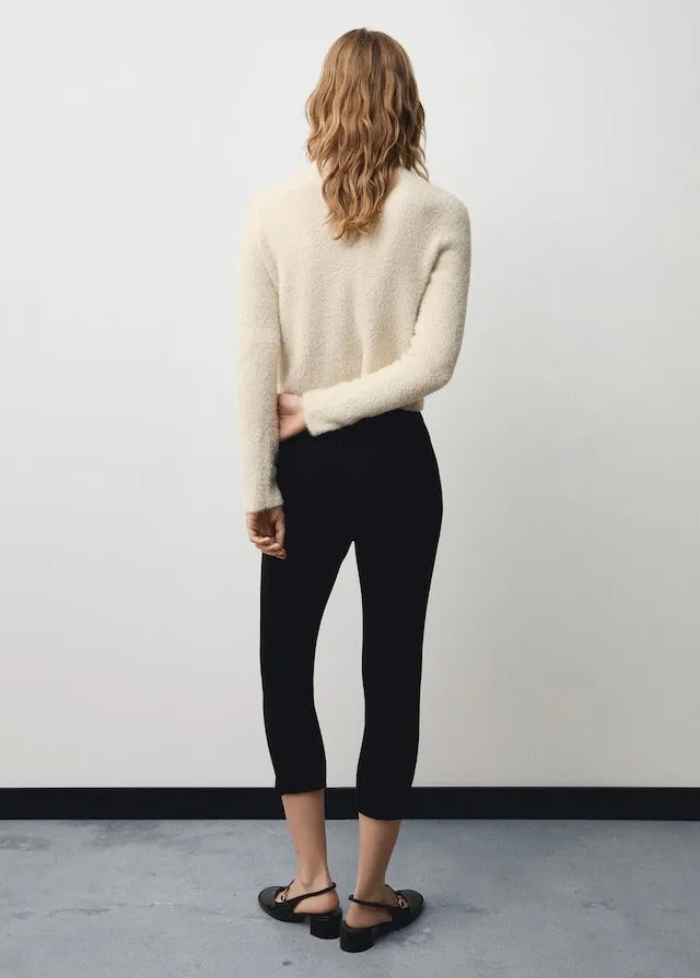 Long-sleeved sweater with glitter detail - Light Beige
