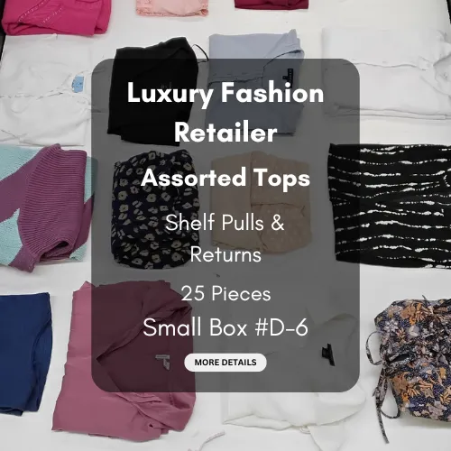Luxury Fashion Retailer | Assorted Tops | Shelf Pulls & Returns | 25 Pieces | Small Box #D-6