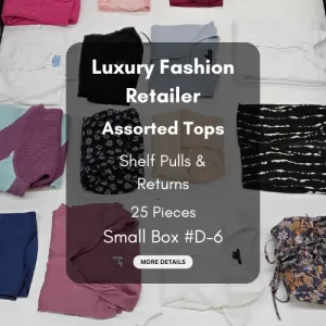 Luxury Fashion Retailer | Assorted Tops | Shelf Pulls & Returns | 25 Pieces | Small Box #D-6