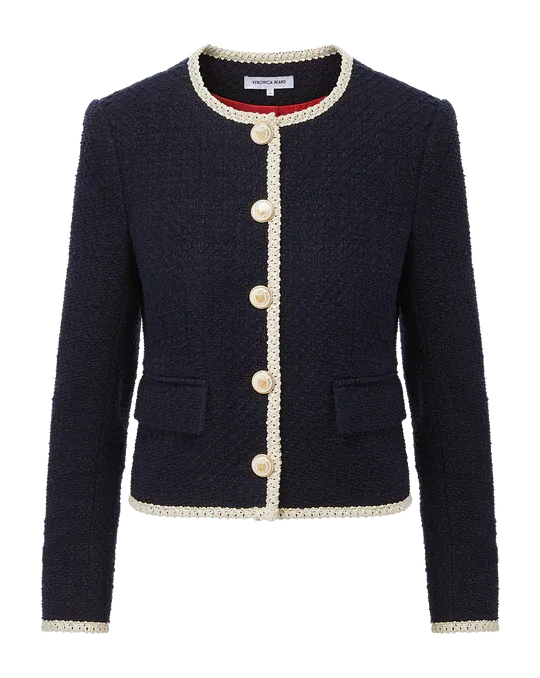 Mabel Collarless Tweed Jacket