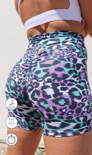 Magic Cheetah Eco Scrunch Bum Midi Shorts