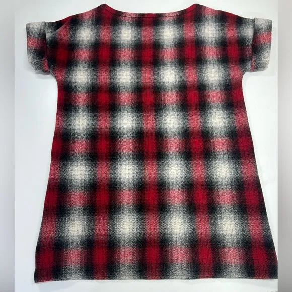 Maje Jaxine Wool Dress Jumper Red Tartan Plaid Size US Small