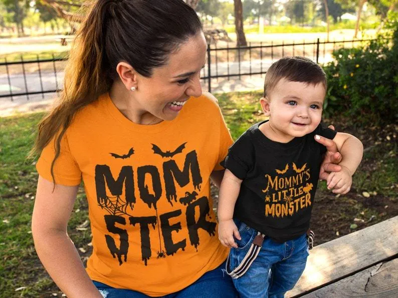 Matching Monster and Momster T-shirts