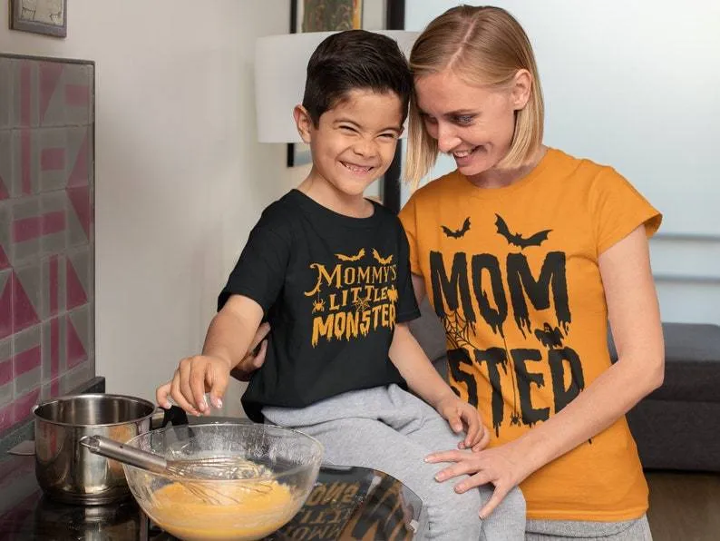 Matching Monster and Momster T-shirts