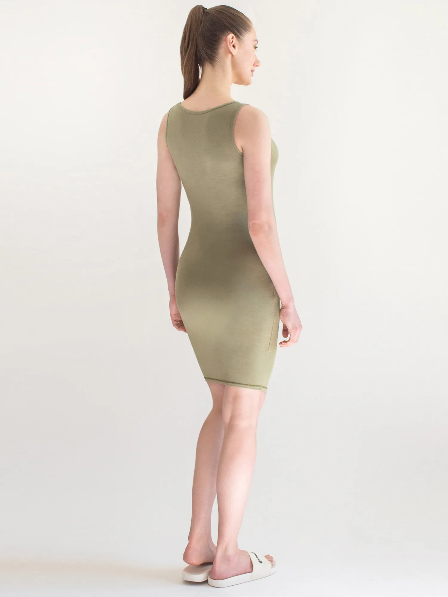 MATERNITY SOFT STRETCH SLEEVELESS MIDI DRESS, WILLOW