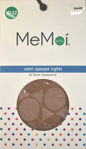 Memoi Girls Semi Opaque 40 Denier Stockings - Honey MK-305