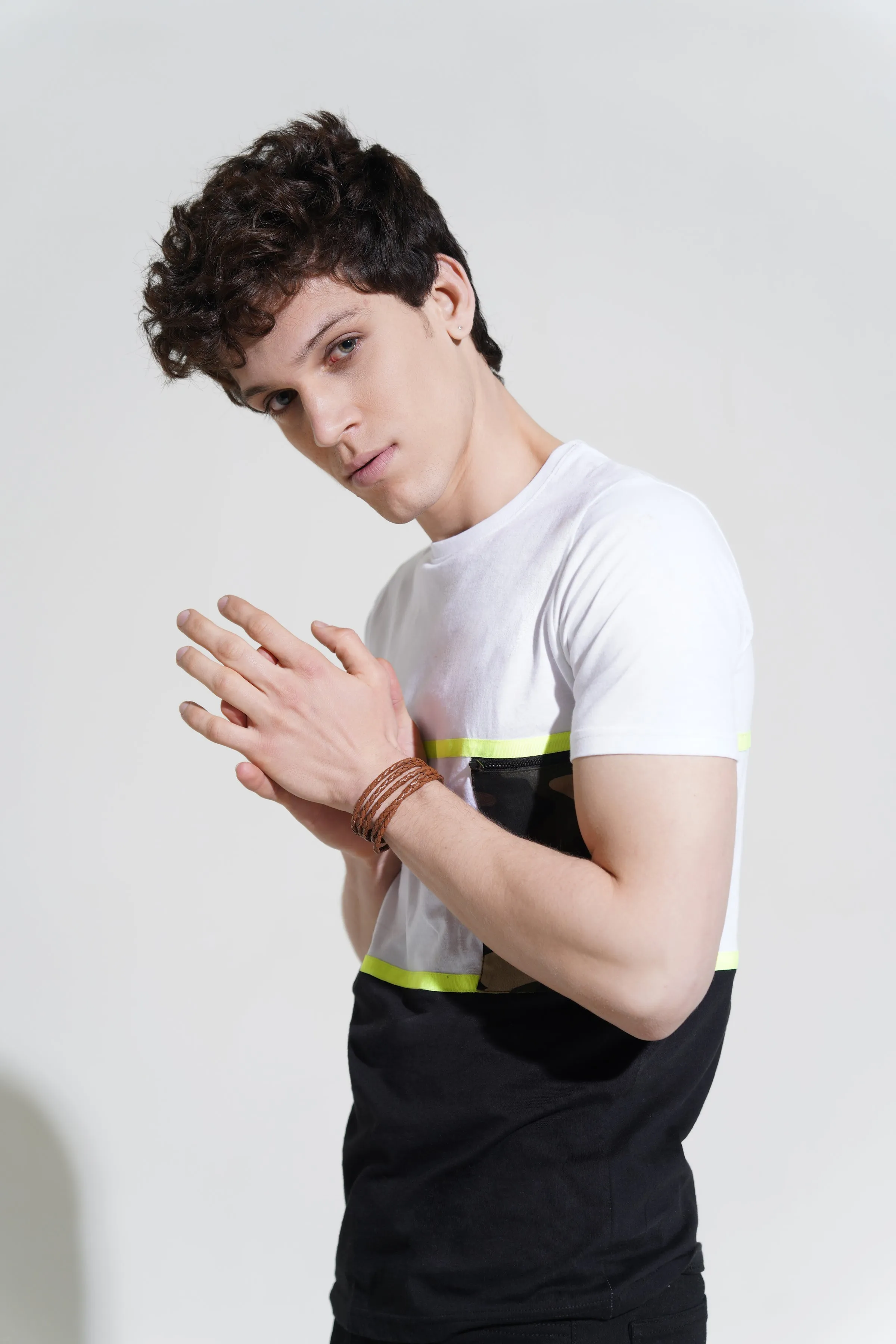 Men's White & Black T-Shirt