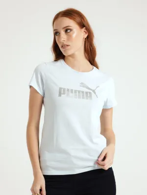 Metallic Logo Tee - Light Blue