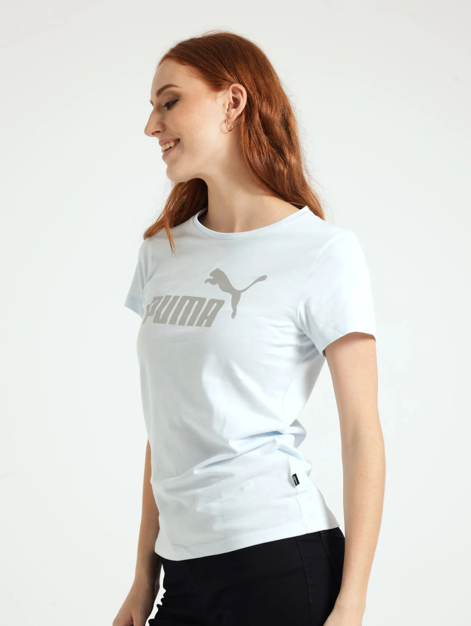 Metallic Logo Tee - Light Blue
