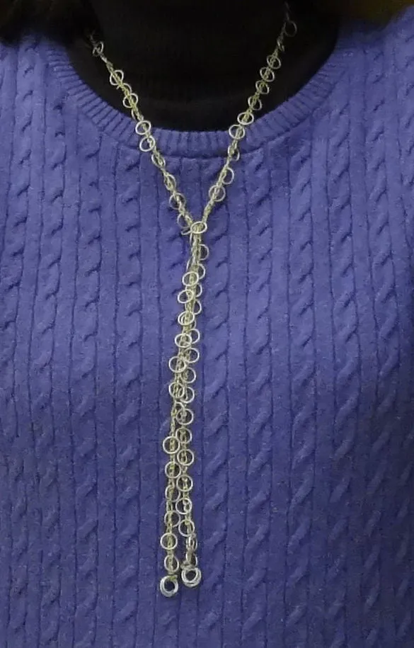 Mixed Metal Loopy Lariat Necklace