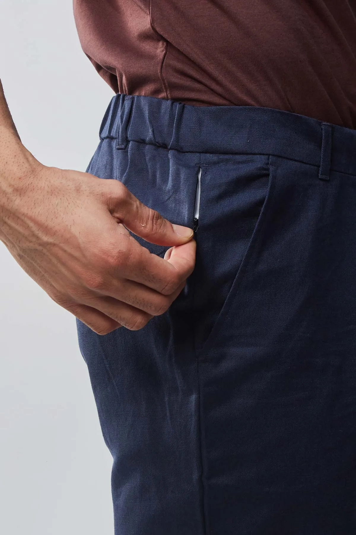 Navy Linen Shorts
