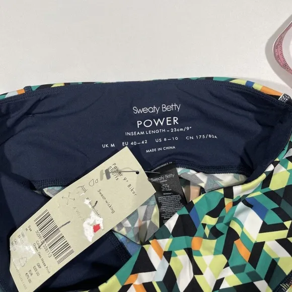NWT Sweaty‎ Betty [ 8-10 ] Power High Waist Pocket Bike Shorts