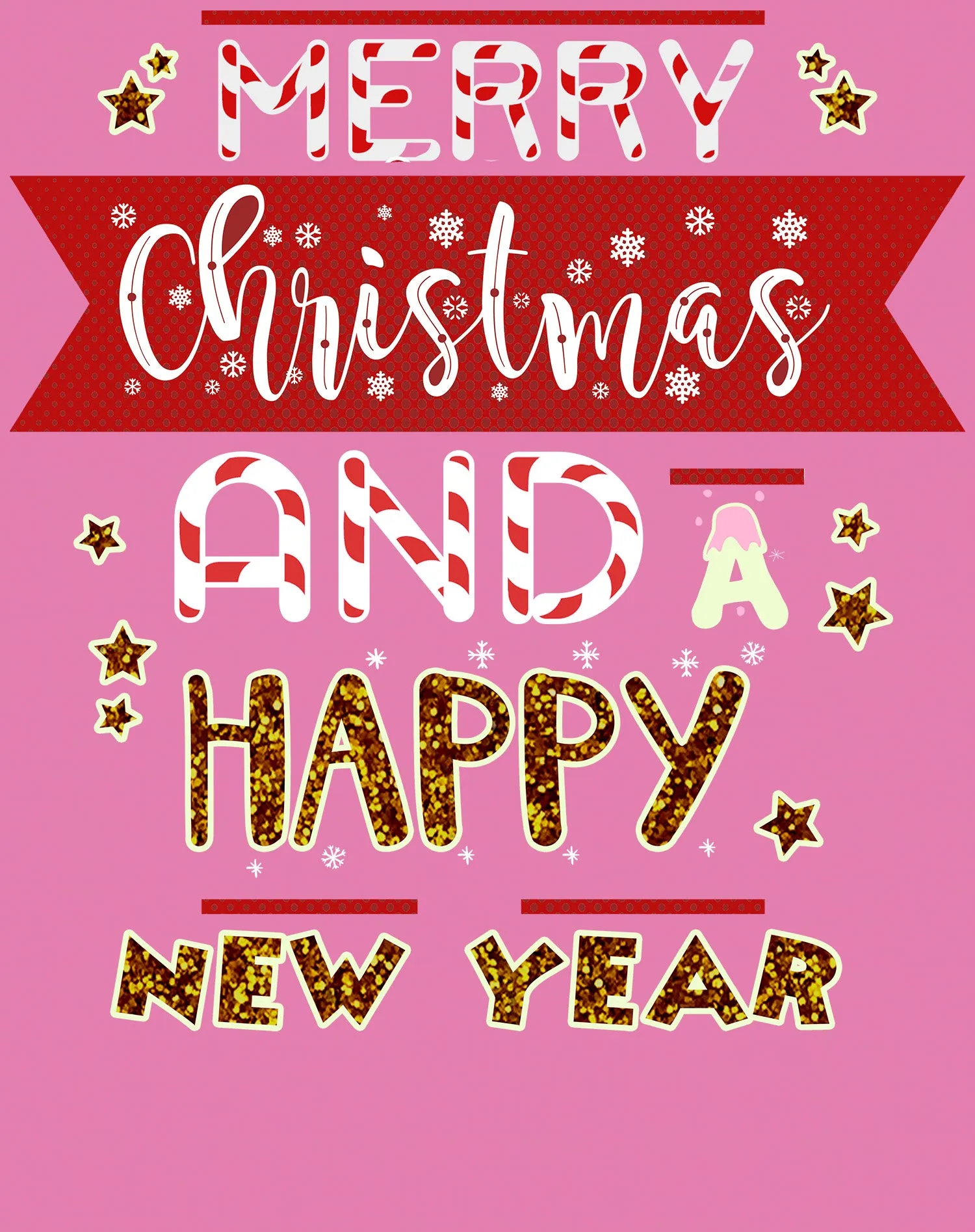 NYE Merry Christmas Stripes Happy New Year Sparkle Party Women's T-Shirt