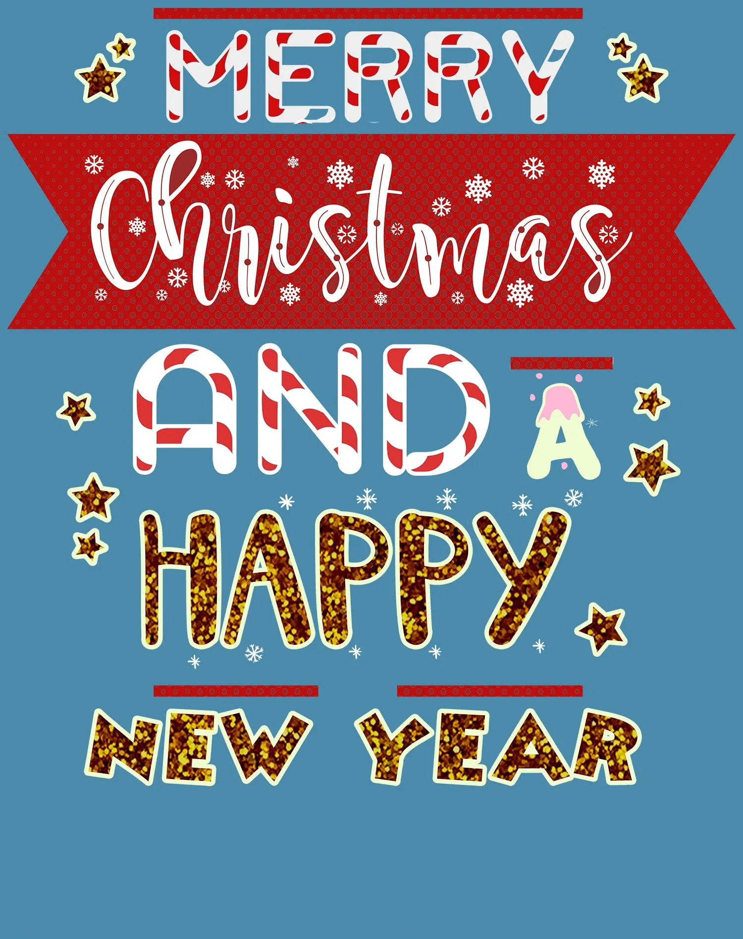 NYE Merry Christmas Stripes Happy New Year Sparkle Party Women's T-Shirt