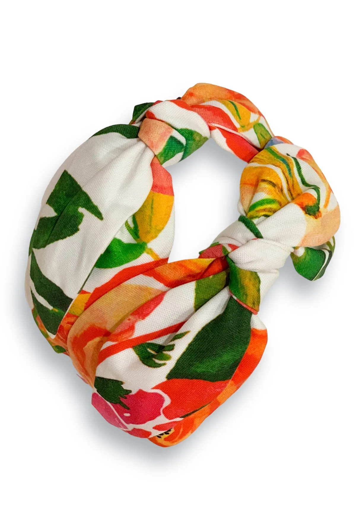 Orange Charity Floral Top Knot Headband by Brooke Wright