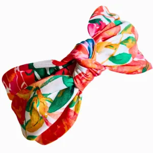 Orange Charity Floral Top Knot Headband by Brooke Wright