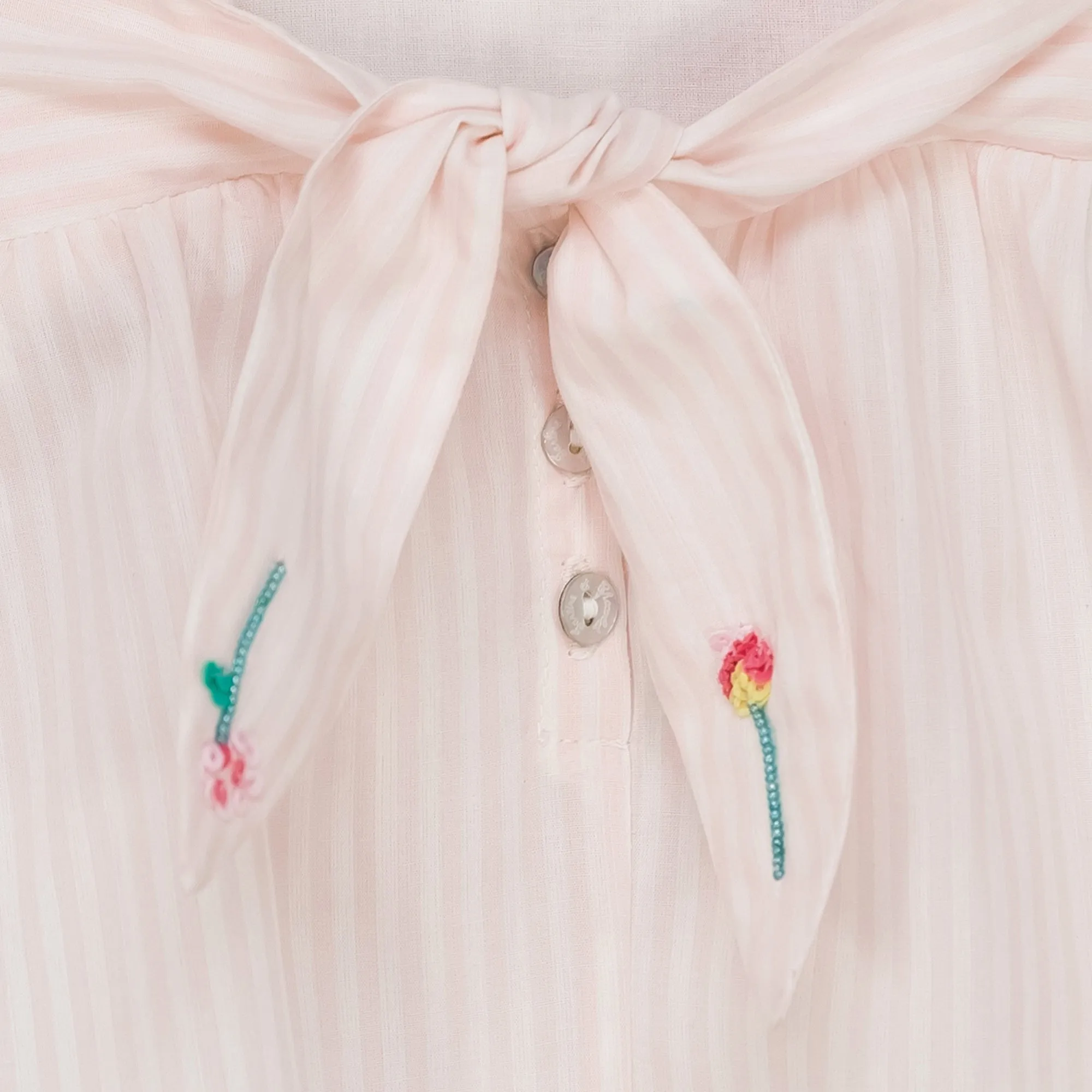 Pale Pink Tunic With Dragonflies and Flowers