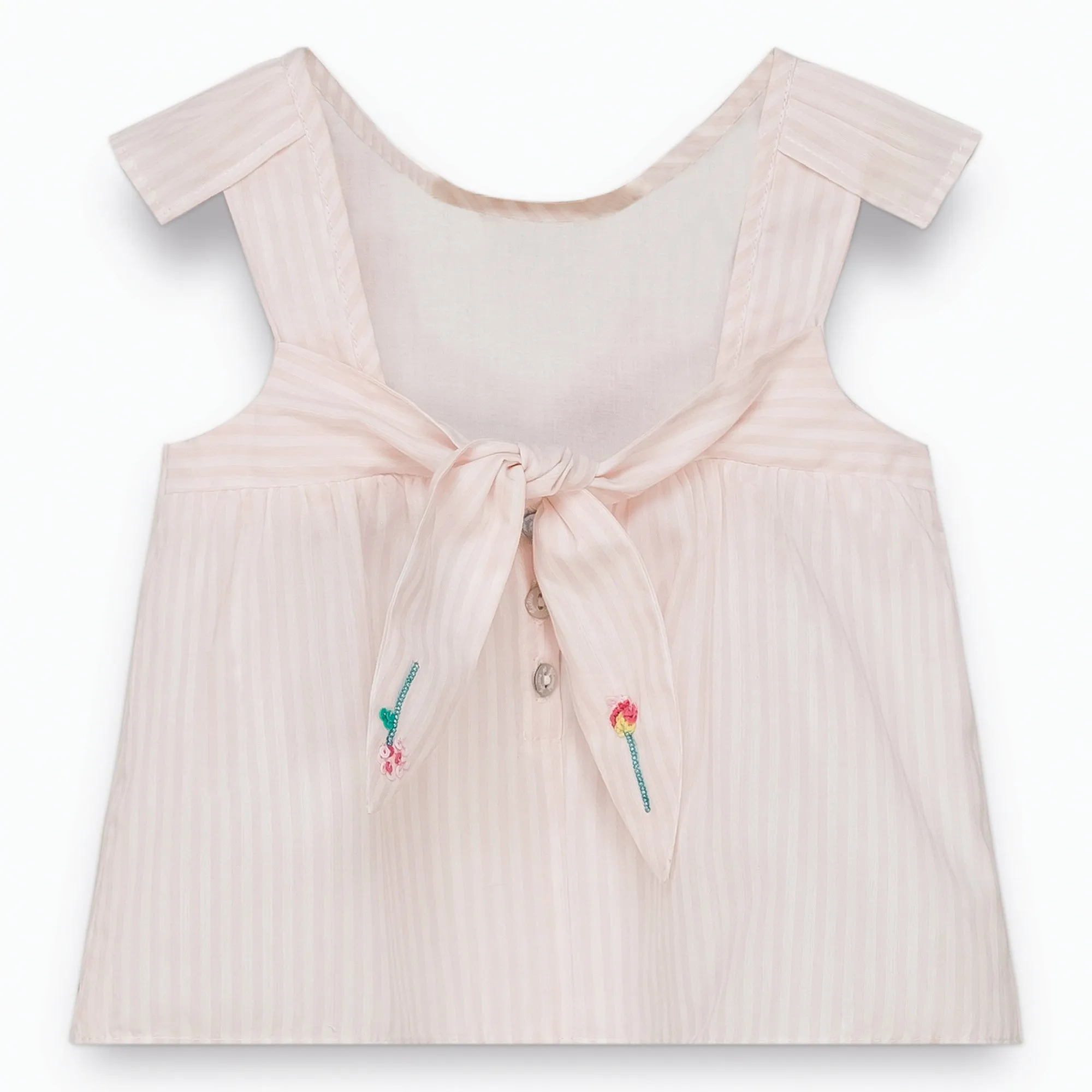 Pale Pink Tunic With Dragonflies and Flowers