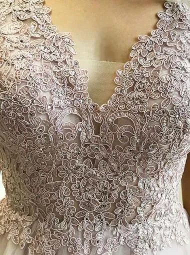 Pale Pink V Neck Backless Lace Cheap Short Homecoming Dresses Online, CM657