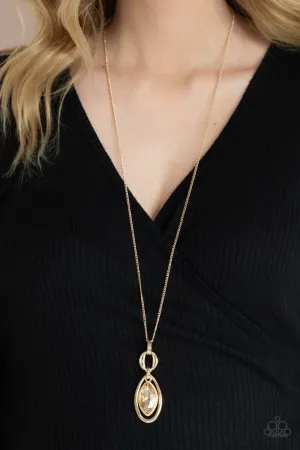Paparazzi Glamorously Glaring - Gold Necklace