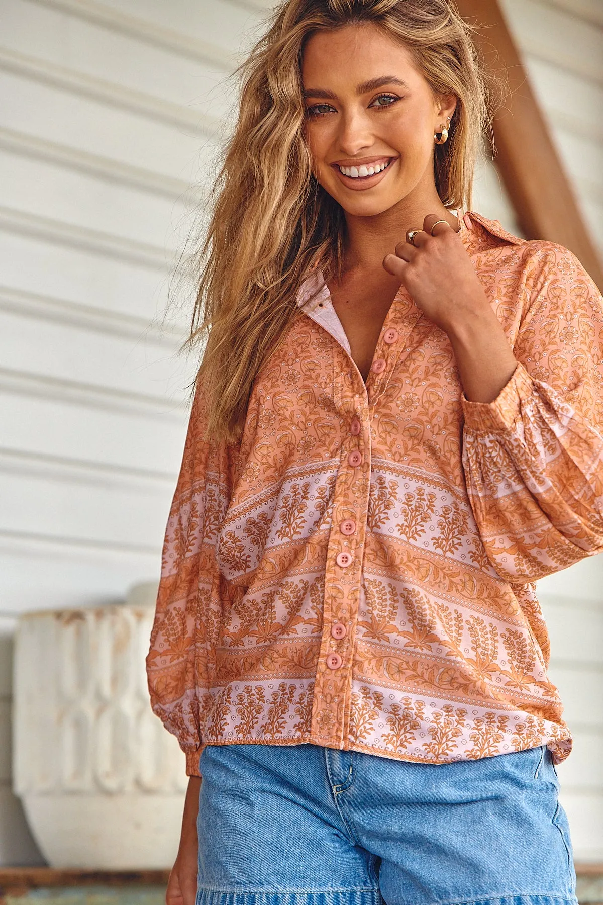 Peachy Print Moni Blouse