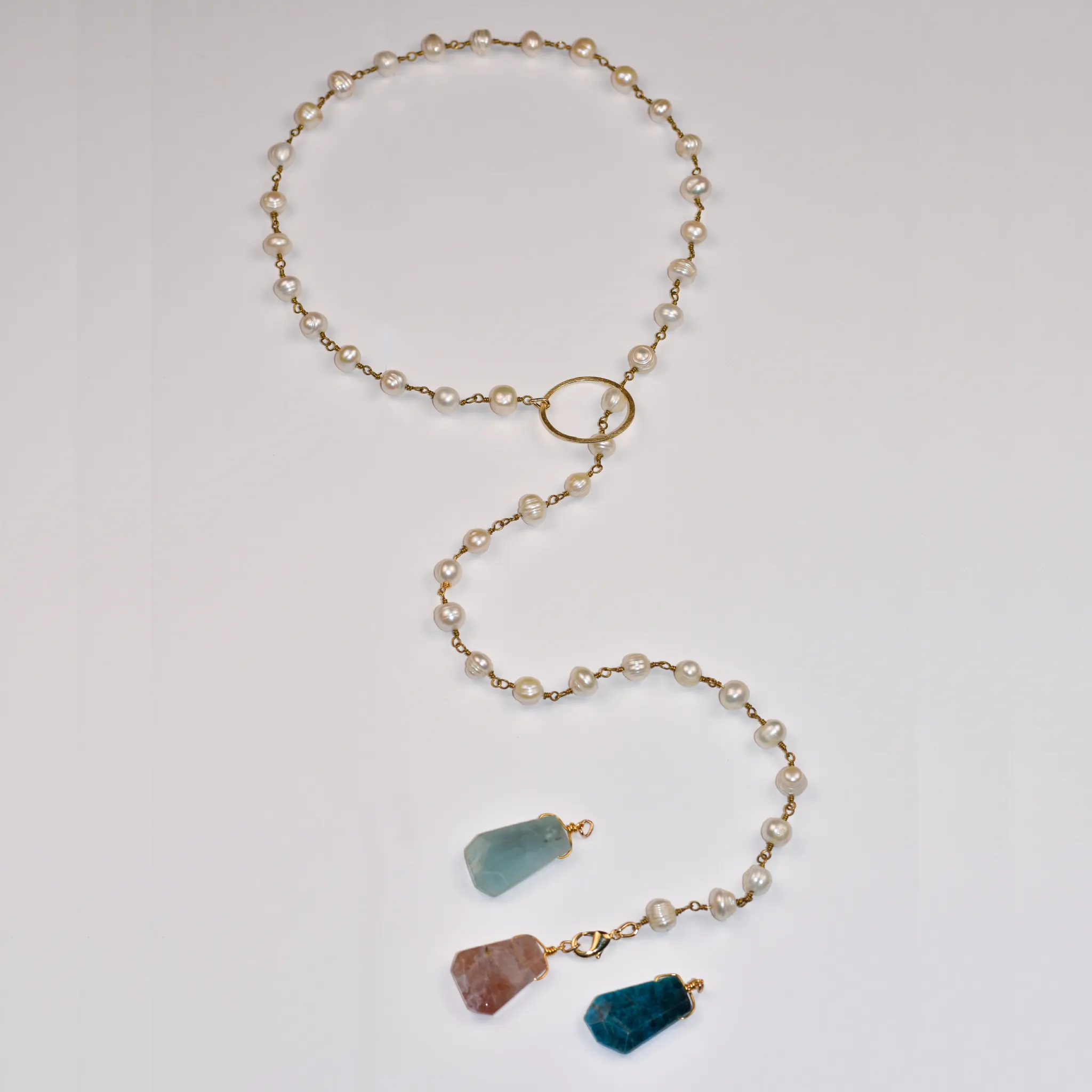 Pearl Lariat - with Interchangeable Pendants