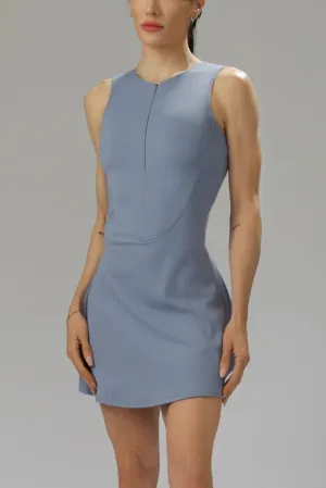 Performance Mesh Back Zip Dress with Built-In Shorts & Pockets