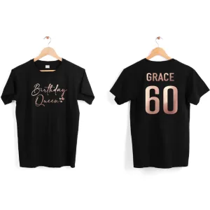 Personalised Birthday Queen Name & Age T-shirt
