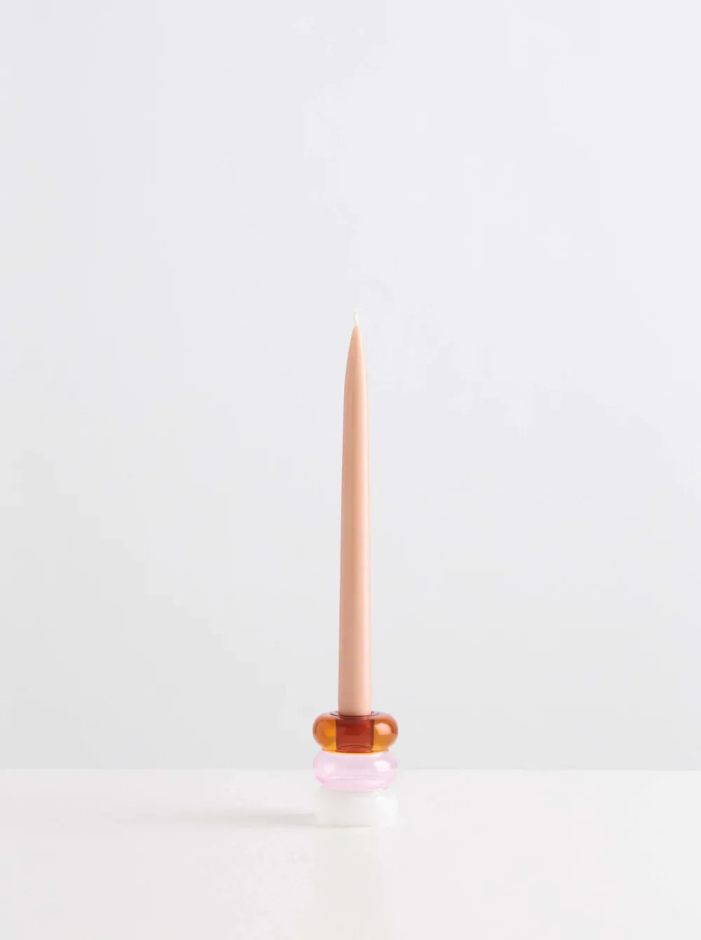 Petite Pauline Candle Holder - Amber, Pink & White