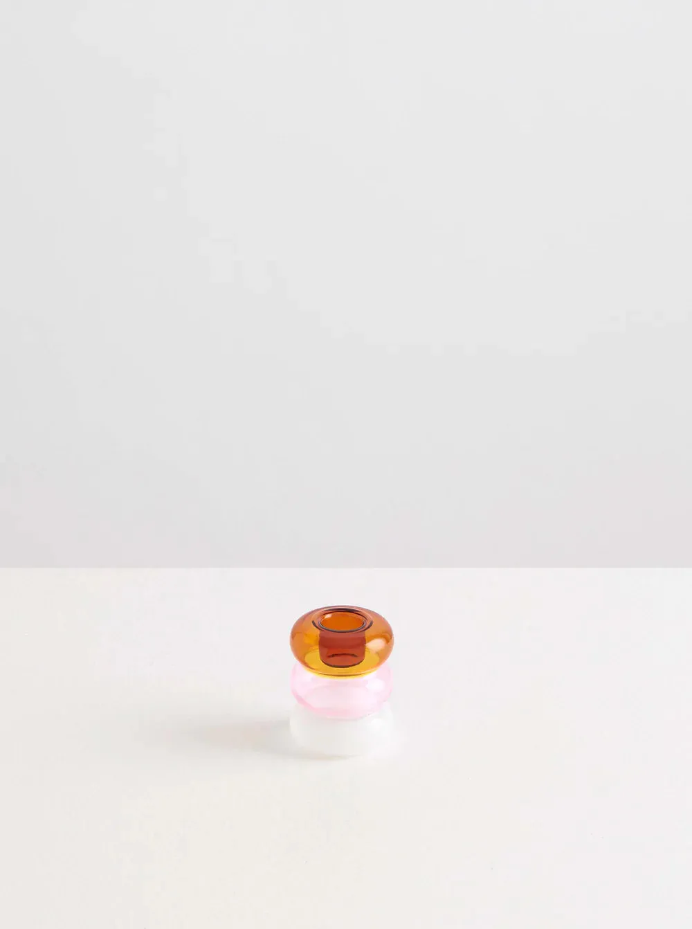 Petite Pauline Candle Holder - Amber, Pink & White