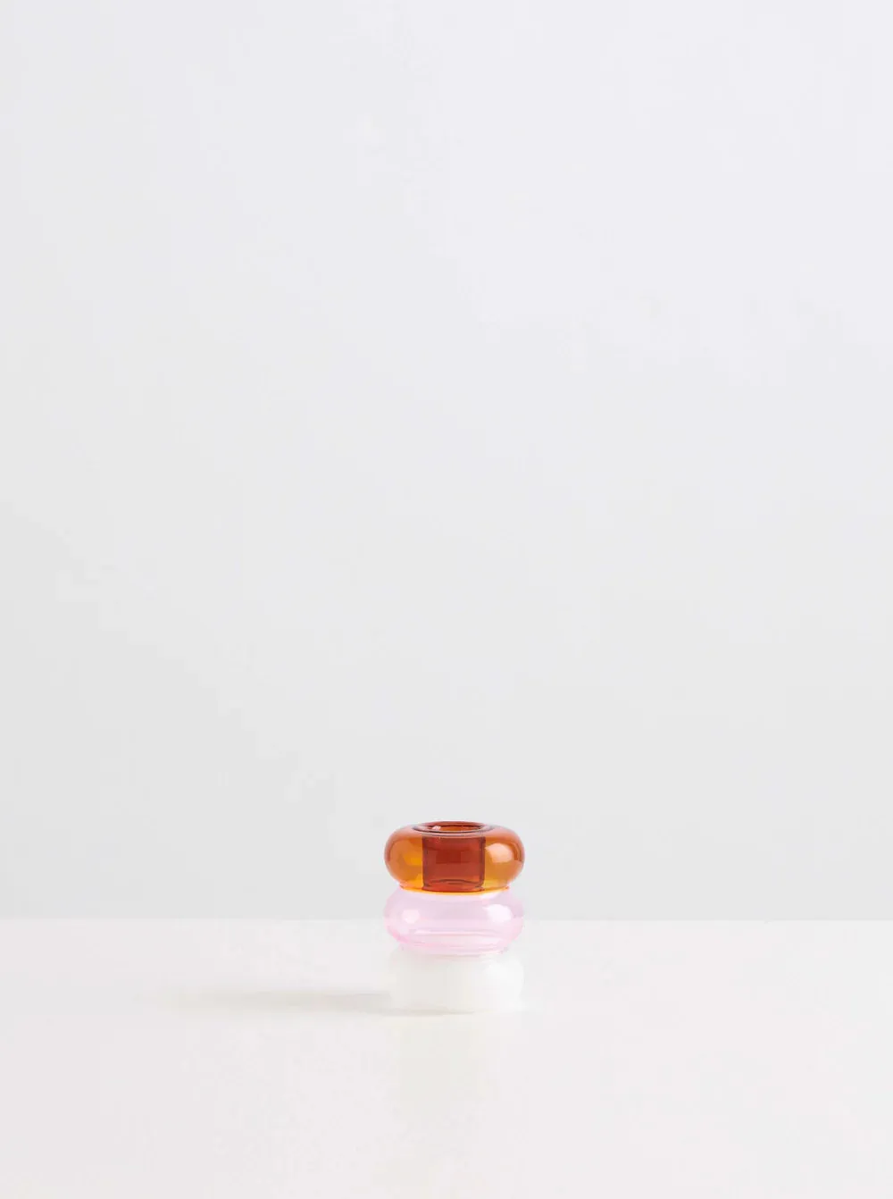 Petite Pauline Candle Holder - Amber, Pink & White