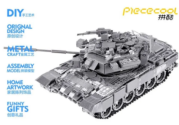 Piececool tank models 3D Metal Puzzle T-90A TANK Model DIY Laser Cutting Assemble Jigsaw Toy Desktop decoration GIFT For Adult