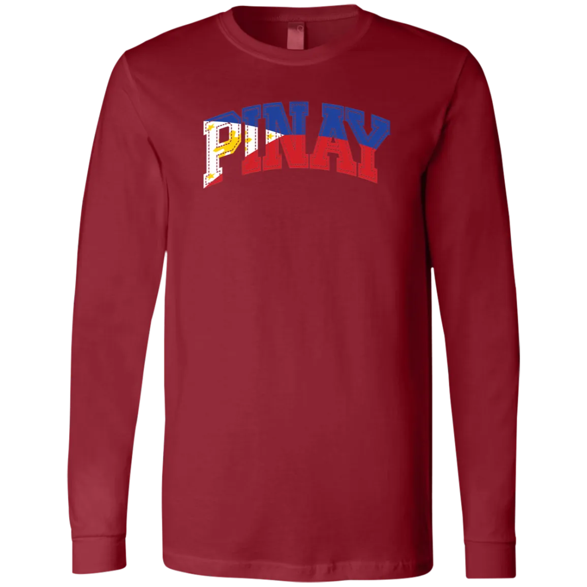 Pinay with Flag Embedded Unisex Jersey Long Sleeve T-Shirt