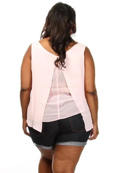 Plus Size Layered Chiffon Blouse