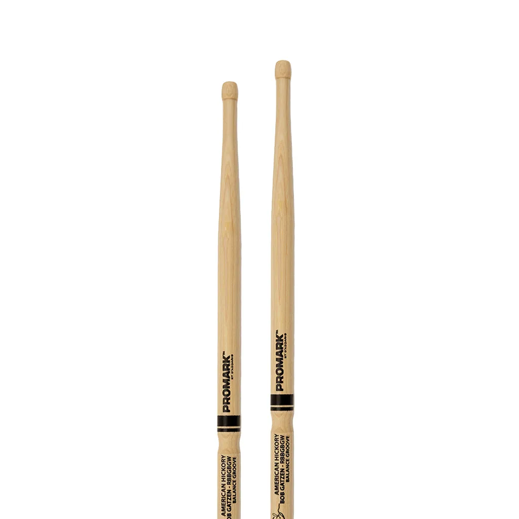 Promark RBBGBGW Hickory Bob Gatzen Drumsticks, Wood Tip